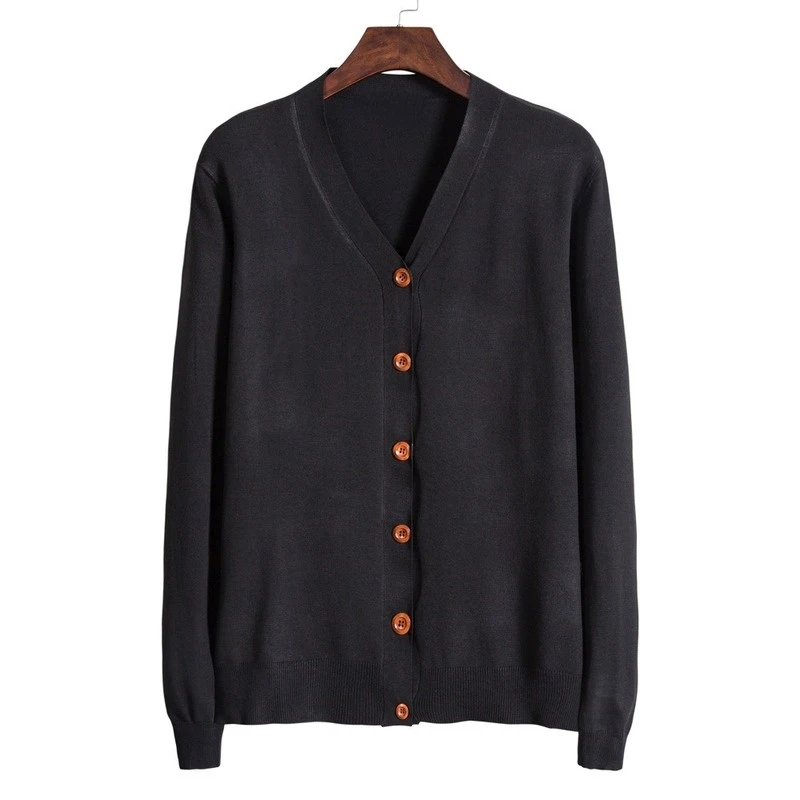 

Мужской свитер, пальто, весна-осень, свободная однобортная трикотажная куртка с V-образным вырезом, Винтажный Мужской кардиган с длинным рук...