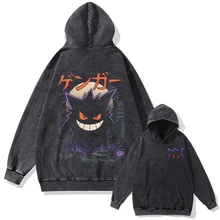 Halloween Unisex Double Sided Pullover Harajuku Men Hoodie Anime Pokemon Graphic Sweatshirt Oversized Japanese Anime Hoodies