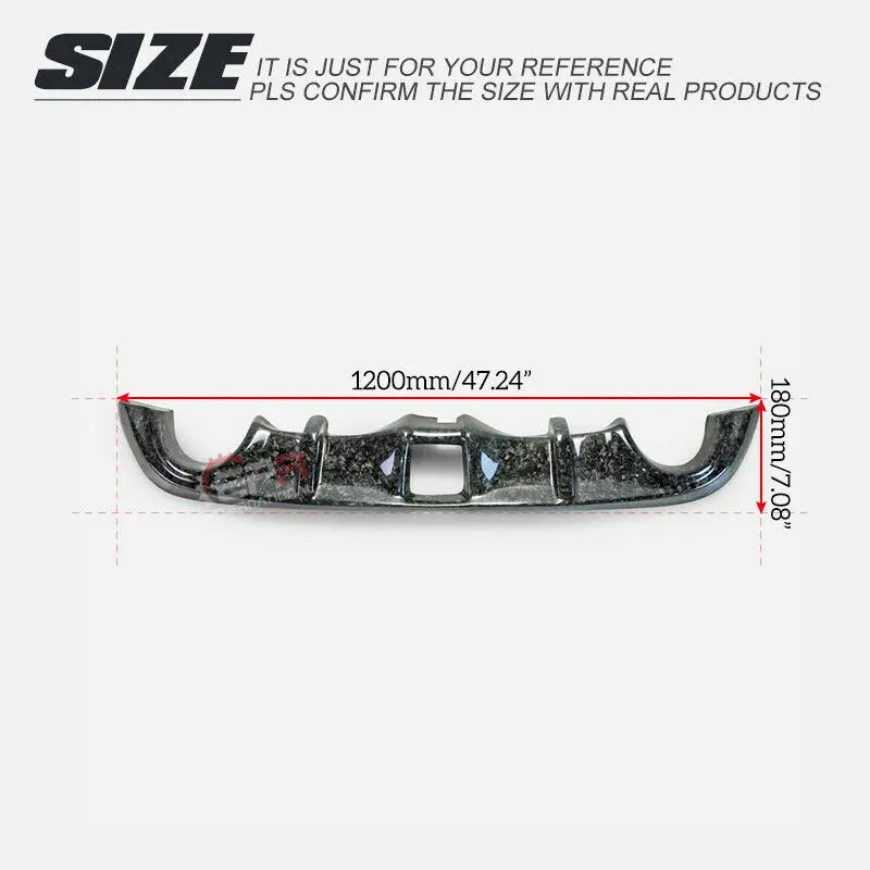 

(Local in USA) For Nissan Fairlady 09-17 370Z Z34 Forged Carbon Look Rear OE Bumper Diffuser Lip Bodykits Stick Cover Addon Trim