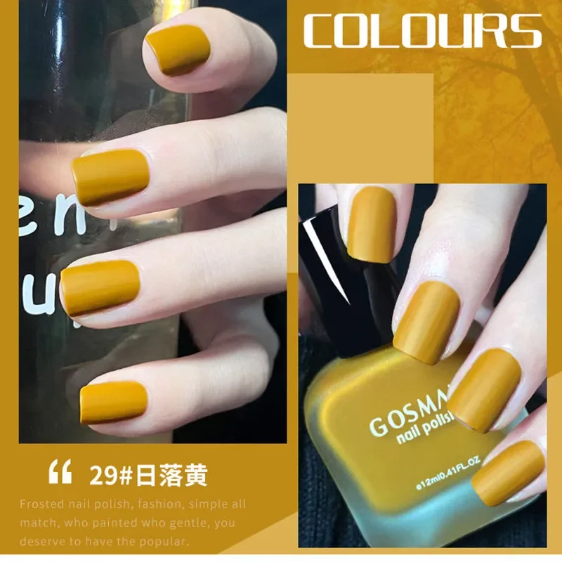 Матовый лак для ногтей Gossman 22 цвета стойкий водостойкий на водной основе оптом