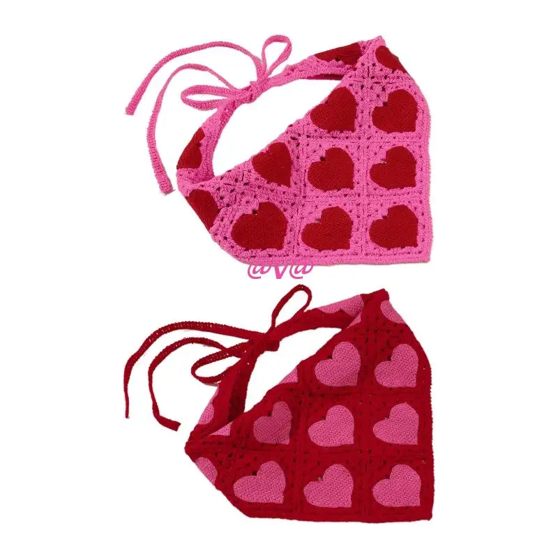 

Lolita Women Pastoral Style Bandanas Turban Crochet Hair Scarf Hairband Knitted Headband Elasticity Hair Band Headwrap