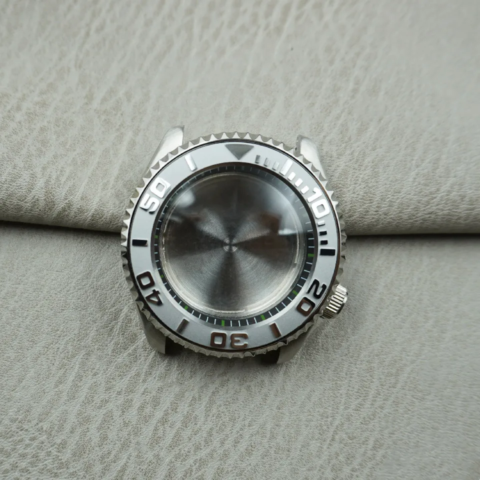 NH35A case modified mechanical watch waterproof diving assembly watch ceramic ring 007 black shell NH36 suitable