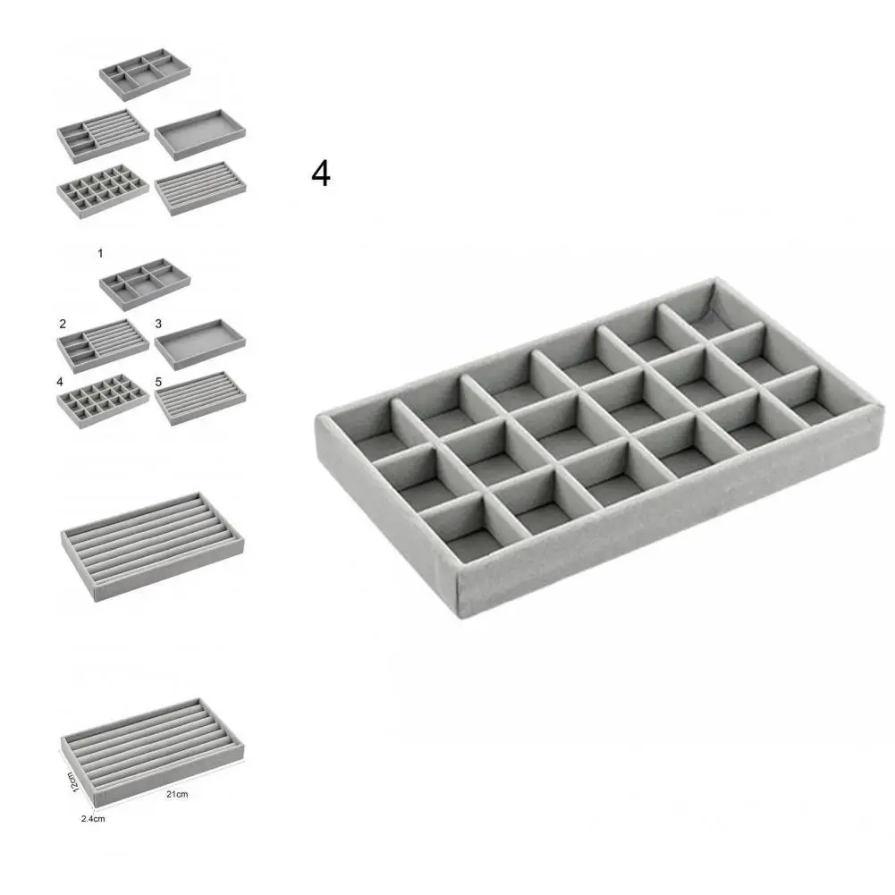 

Convenient Lightweight Women Multi-Grid Flannel Jewelries Container for Dresser