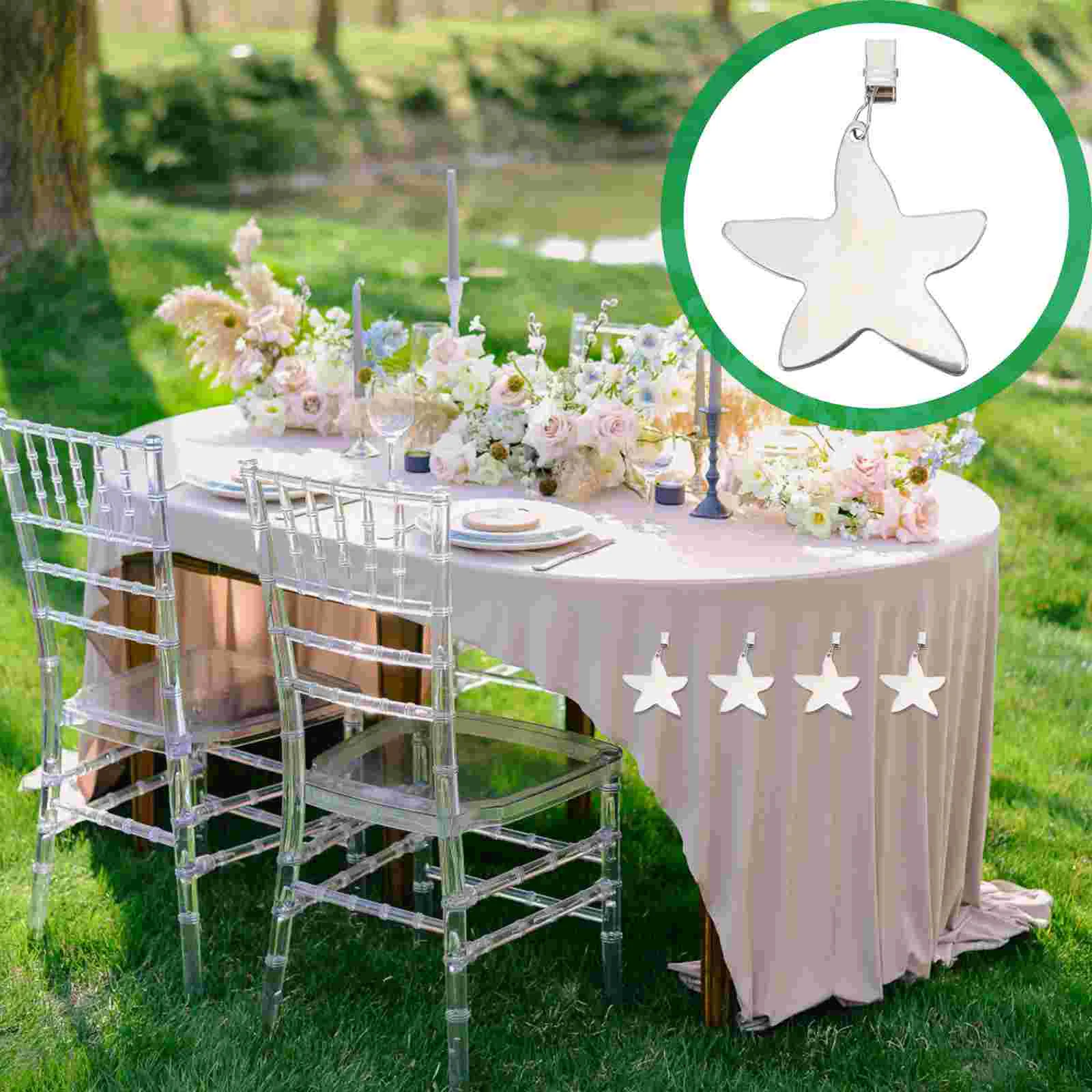 

Table Tablecloth Clips Weights Clip Cover Outdoor Picnic Metal Holder Skirtrunner Clampcloth Stainless Steel Decorative Dinner