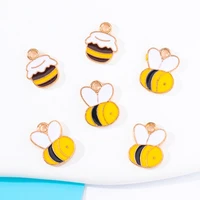 20pcs 1114mm yellow little bee honey jar cute pendant diy necklace bracelet ear attachment charm for jewelry making decoration