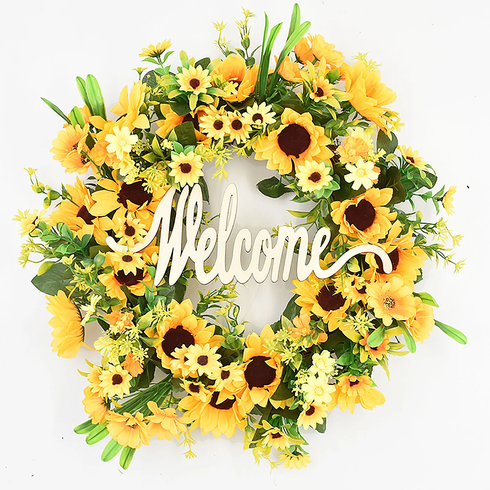 

Artificial Flowers Sunflower Wreath Nordic Style 1PC Multicolor 45CM Simulation For Front Door Wall Home Decor