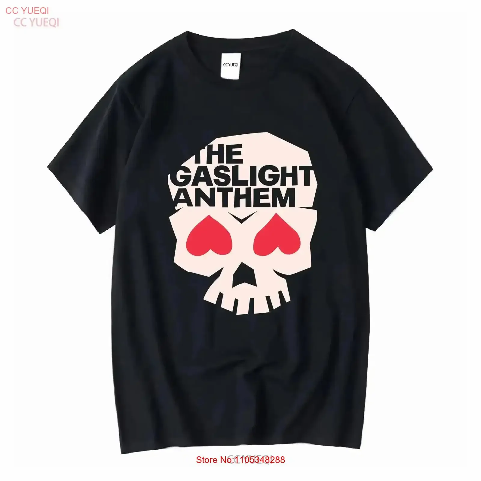 Фото Футболка The Gaslight Anthem Heart Skull, винтажная, дышащая, износостойкая, мягкая, с графическим принтом, стильная, повседневная, унисекс. №1