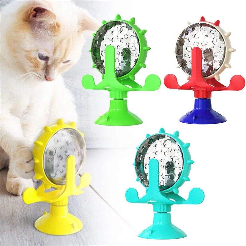 

Puppy Toy 360 Rotating Interactive Toy Leaking for Small Dogs Slow Dog Feeder Funny Dog Wheel Leaking Ball Cat Toy Pet Windmill