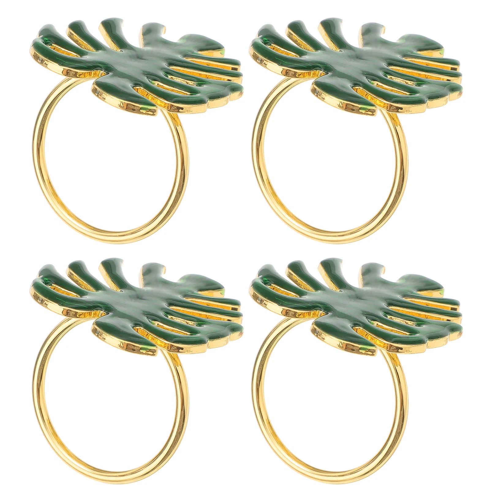 

4Pcs Leaves Napkin Ring Turtle Leaf Napkin Buckle Green Leaf Napkin Holders Serviette Buckles Dining Table & accessories