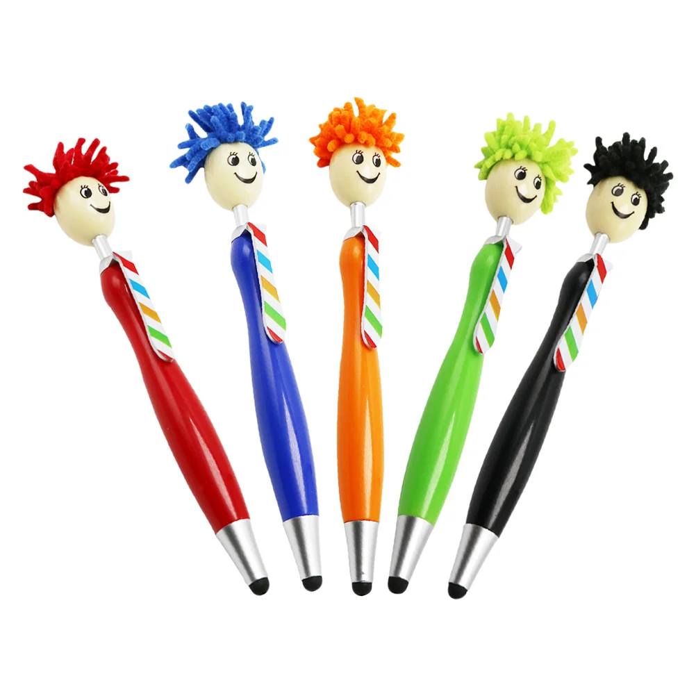 

5Pcs Screen Touch Pen Mobile Phone Pen Cartoon Stylus Ball-point Pen for Gift