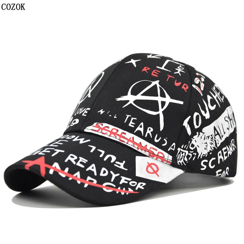 Summer New Trend Graffiti Print Outdoor Sunshade Fashion Trend Wild Unisex Cotton Hat Gorras Hombre Casquette Femme Beach Muts