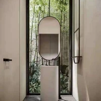 long cosmetic bathroom mirror toilet black oval shower bathroom mirror aesthetic custom made espejos con luces home improvement