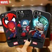 marvel cartoon spiderman iron man for apple iphone 11 12 13 pro max 12 13 mini x xr xs max se 6 6s 7 8 plus phone case black