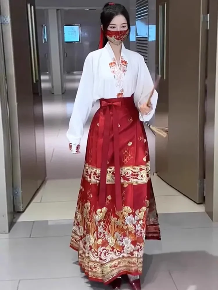 Традиционная китайская улучшенная одежда ханьфу для женщин топ повседневная