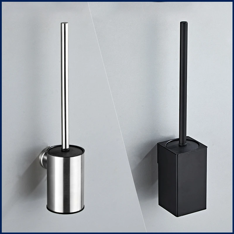 

Stainless Steel Toilet Brush Bathroom Household Wall-Mounted Toilet Cleaning Brush Set with Base Wc Accessories Cleaning Tool