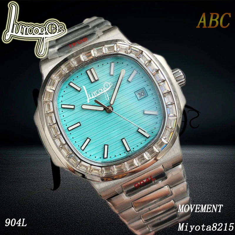 

Мужские часы ABC Nau-ti-us 5711, автоматические механические часы Tiffany blue MIYOTA 8215, светящиеся иглы с сапфировым стеклом