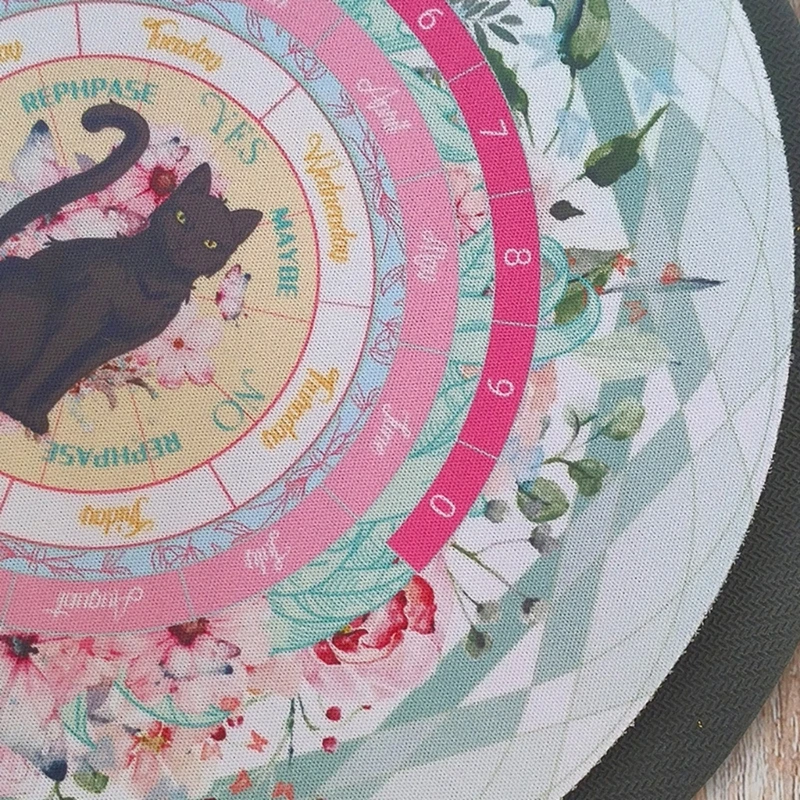 Астрологический маятниковый коврик с рисунком кошек резиновый для гадания