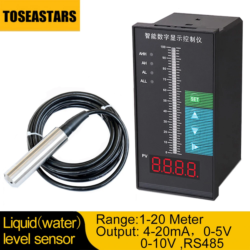 0-5M Liquid Level Sensor Integrate Level Transmitter Input Type Water Level Sensor 4-20ma 0-5V 0-10V RS485 Output