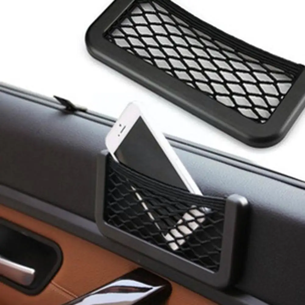 

Auto Seat Side Interior Back Sundries Pocket Mesh Storage Pocket Elastic Car Bag Bag Storage Flexible Phone Holder Nets Net Y1G4