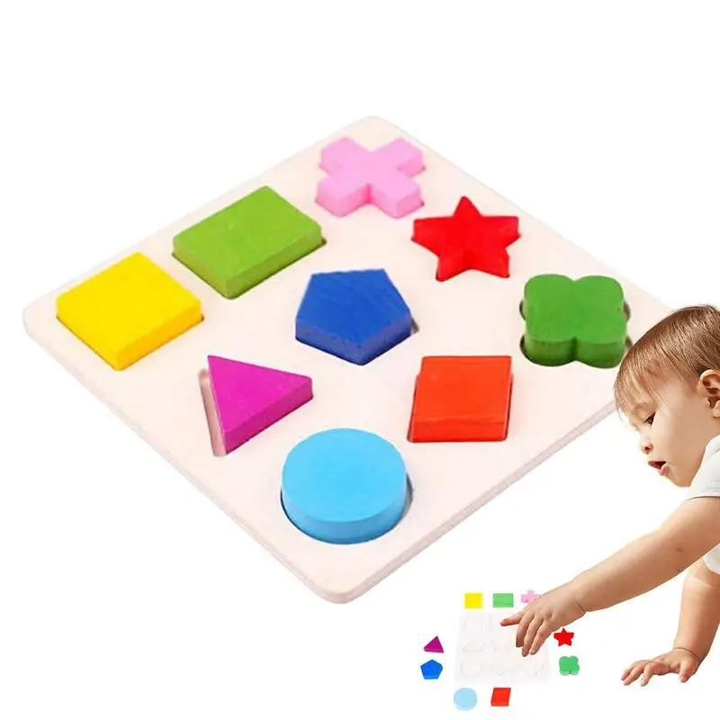 

3D Shape Cognitive Board Kids Early Educational Montessori Puzzle Wooden Jigsaw Kids Toys Gifts Toy for Children Numbers Letters