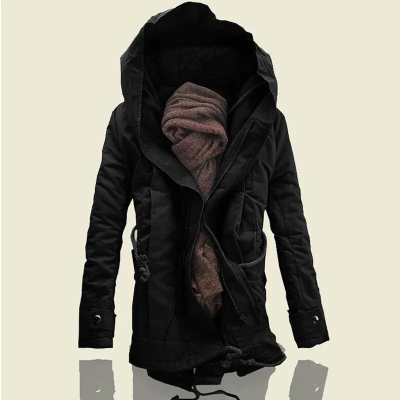 2022 Fashion Plus Size 6XL Long Hooded Cotton Clothes Man's Thickened Warm Windbreaker Streetwear Winter Jacket Men Coat