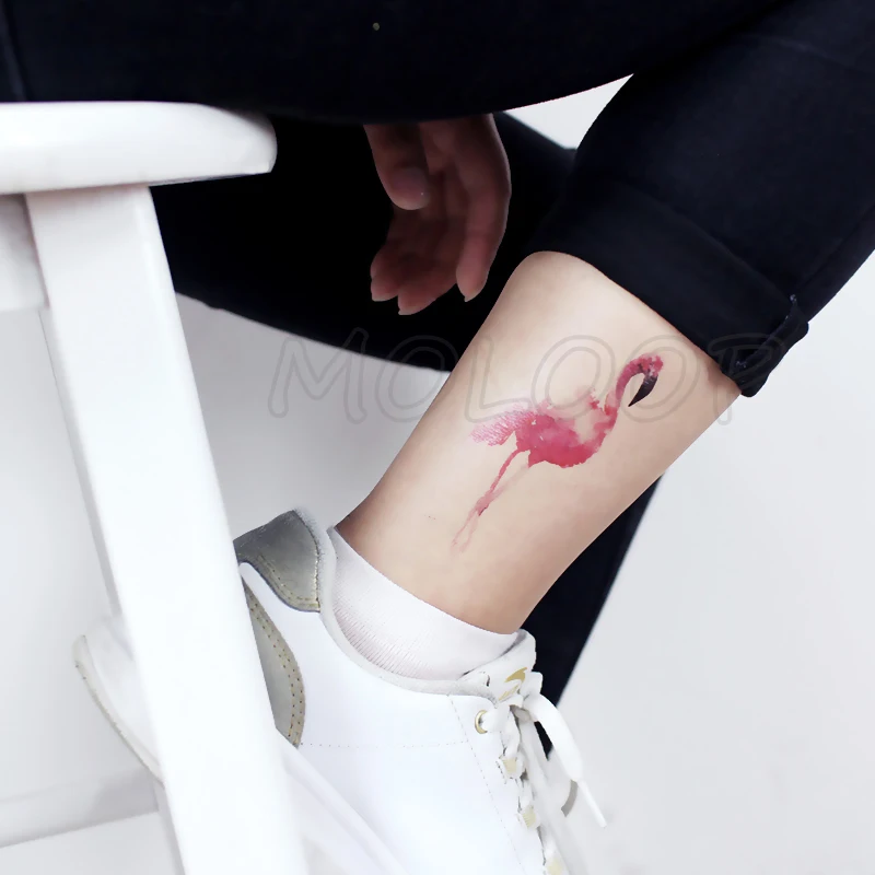 

Waterproof Tattoo Sticker Flamingo bird Element Small animal Water Transfer Temporary Fake Body Art tatoo for kid girl boy