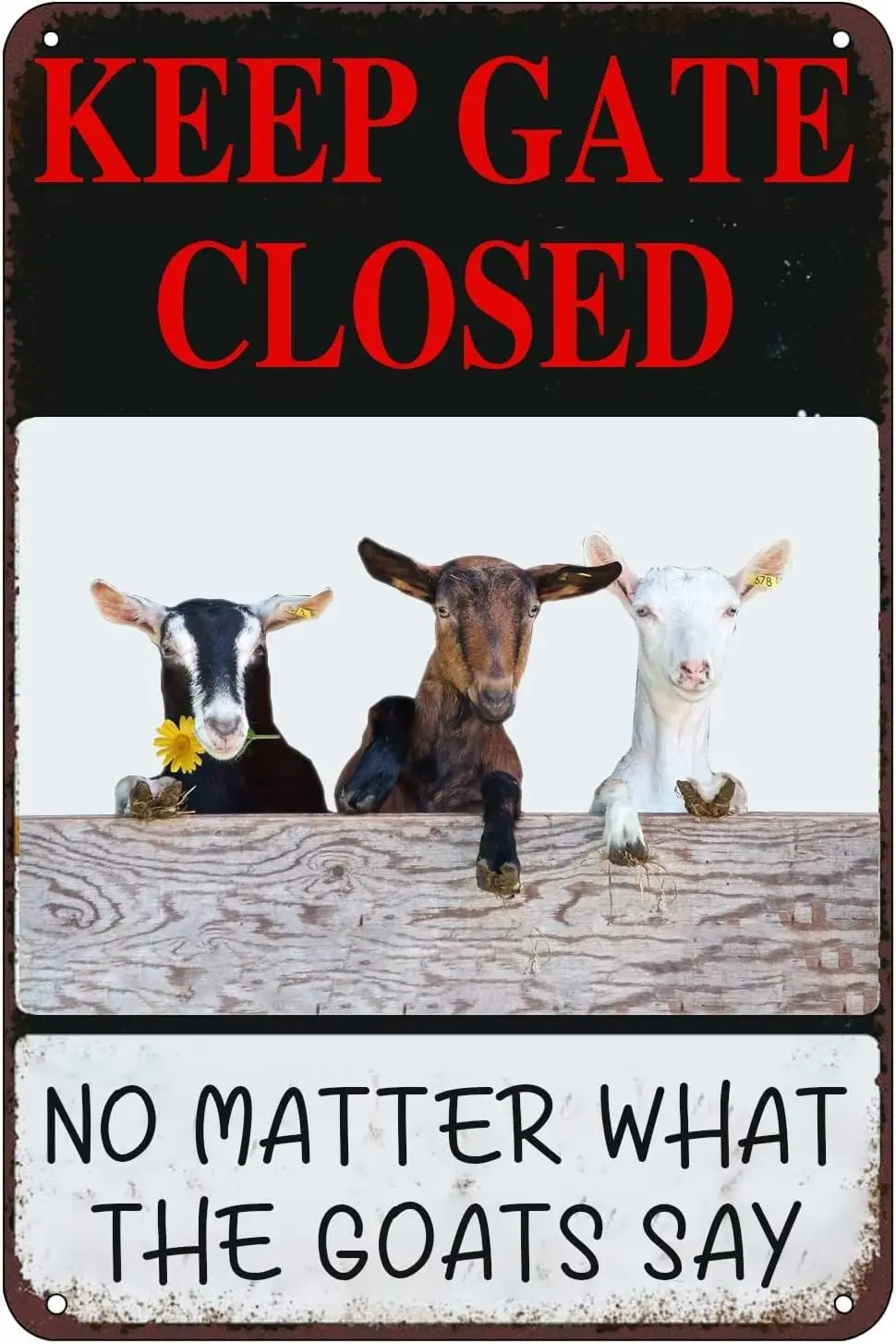 Keep Gte Closed No Mtter Wht The Gots Sy Funny Rnch Wrnng Metl Tn Sgn Плакат Wll Plque Забавный домашний декор Grden Yrd