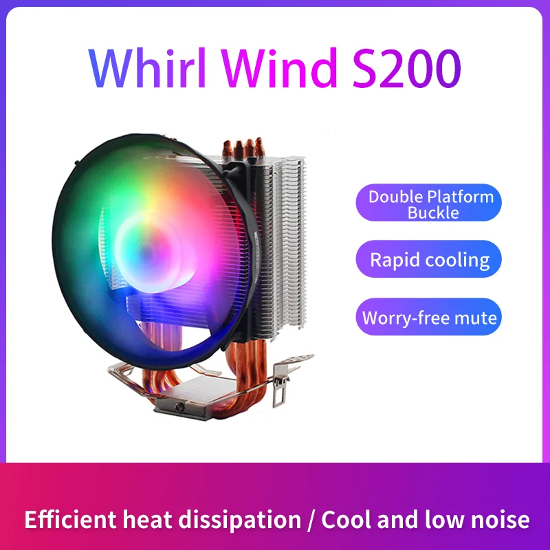 

NUCORE CPU COOLER 4 Pin PWM 90mm dazzling fans 2 heat pipe rgb fan 120mm LGA 1150 1151 1155 1700 1366 2011 X79 X99 AM3 AM4