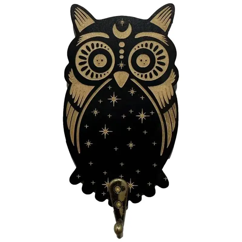 

Wooden Key Hooks Black Wall Storage Hangers Animal Kitchen Bathroom Moon Door Hook Household Black Palm Toys Hangers