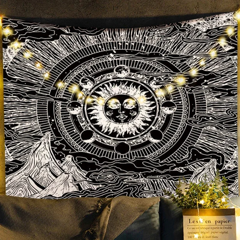 Настенный декор с принтом в виде Солнца и Луны