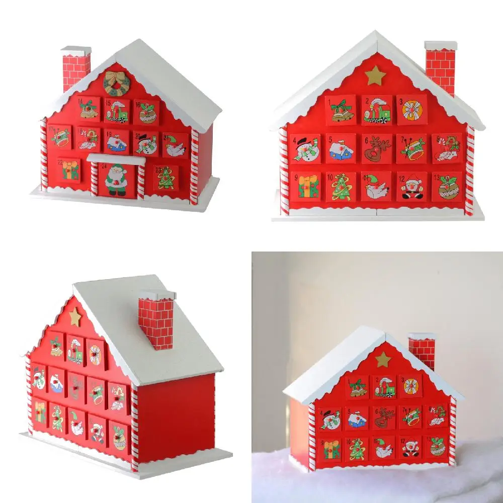 

"Delightful Red and White Candy Cane Advent House Storage Box with Chimney Decoration for Christmas Holidays – 90 Char"