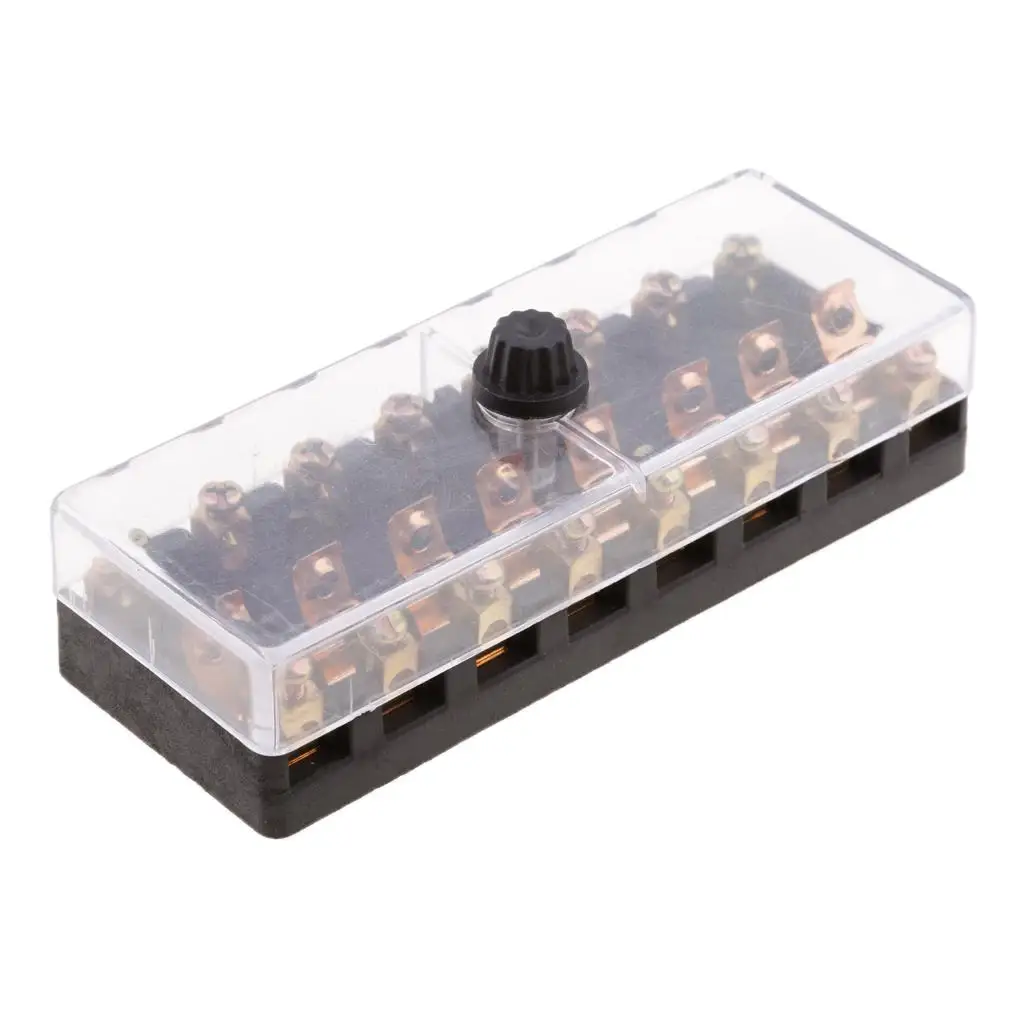 

8-Way Fuse Holder Block Fusebox Panel Distribution Block Automotive