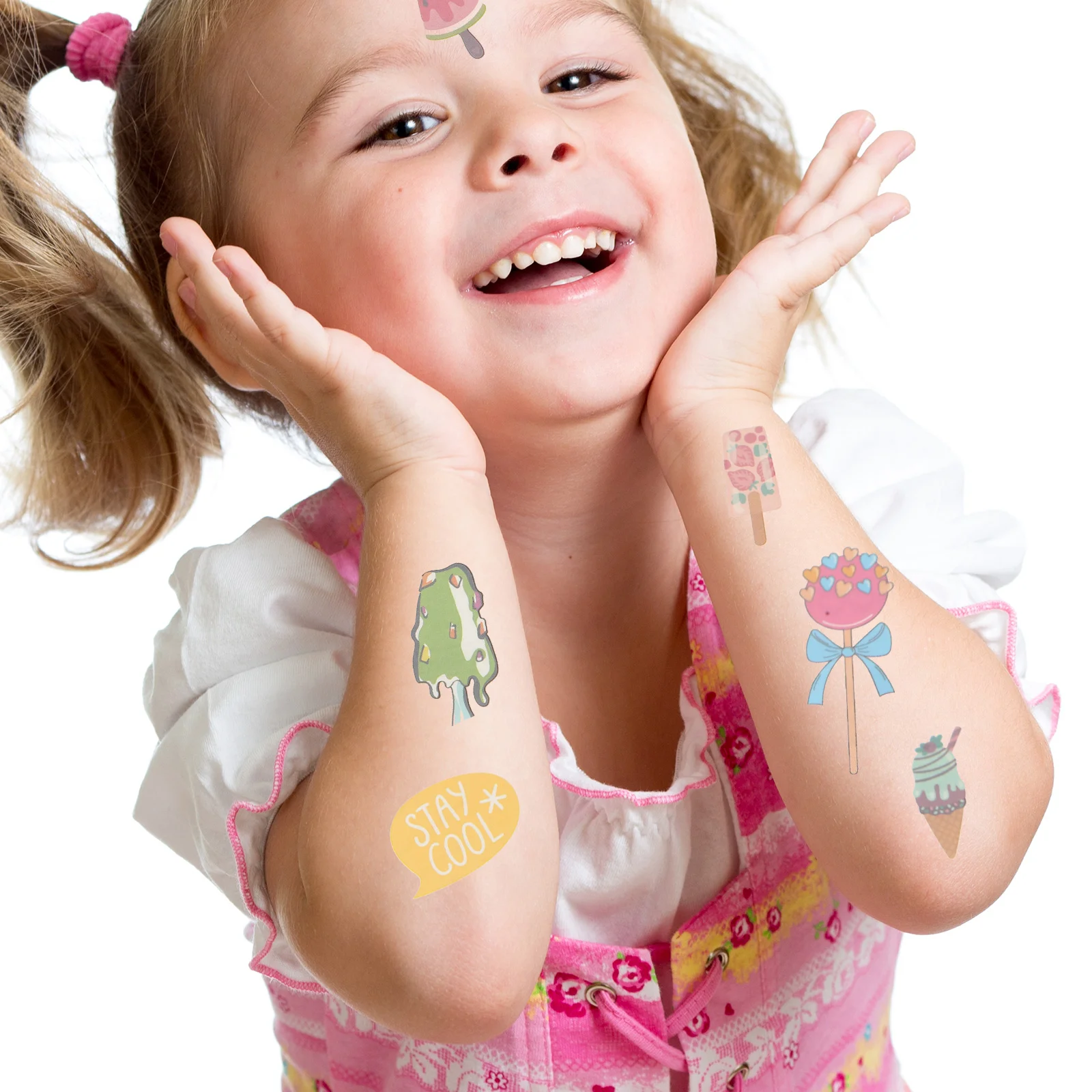 

10 листов наклеек на тело, Переводные картинки, красочные татуировки для детей, наклейки на талию для детей