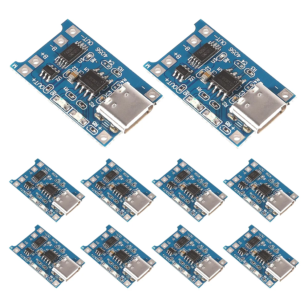 

10PCS 5V 1A Micro/Type-c/Mini 18650 TP4056 Lithium Battery Charger Module Charging Board With Protection Dual Functions Li-ion