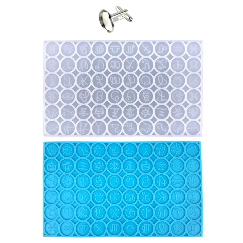 

Cufflinks Cuff Button Silicone Mold Tray Constellation Round Pendant Resin Mould