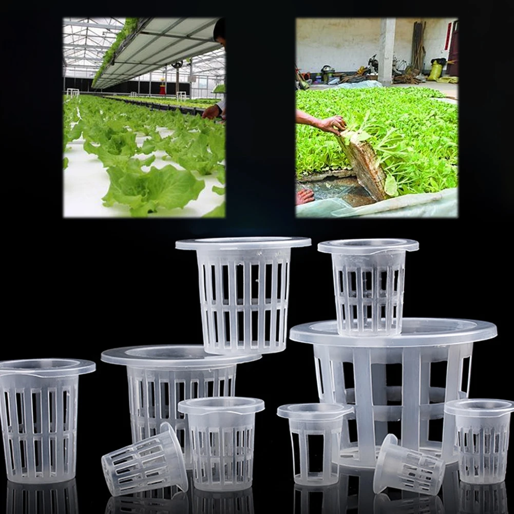 30 Pcs Plant Grow Basket Net Nursery Pots Cup Hydroponic Colonization Plastic Basket Soilless Greenhouse Planter Accessories