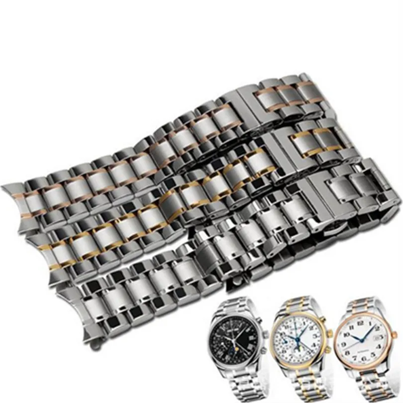 New Men and Women Watch Band Solid Stainless Steel Bracelet Fit For Longines L2 L4 19|20|21mm Stainless Steel Strap