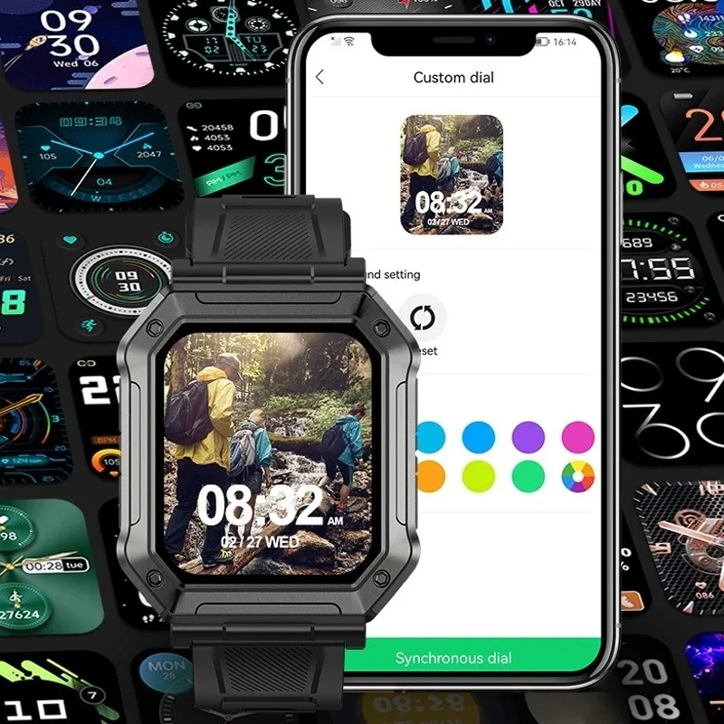 

100+ Outdoor Sport Mode Fitness Tracker Smart Bracelet Man Bluetooth Call Smart Watch Men Waterproof 1.91 Inch HD Color Screen