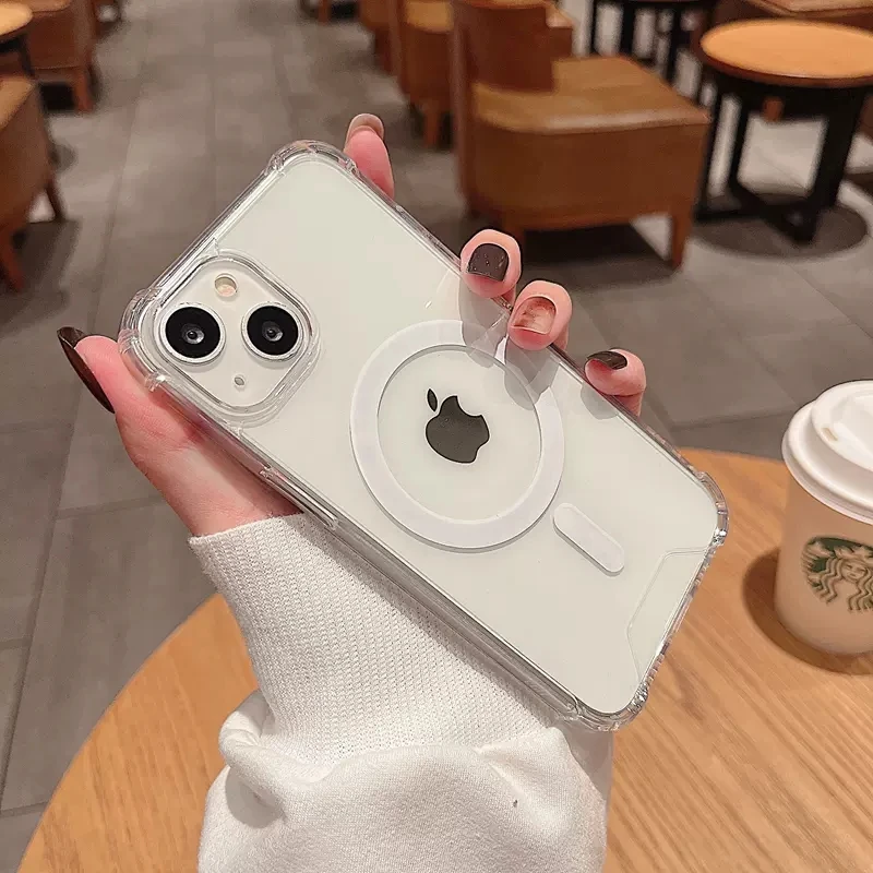 Original Transparent Magnetic For Magsafe Wireless Charge Case For iPhone 14 13 12 11 Pro Max Plus Shockproof Cover Accessories