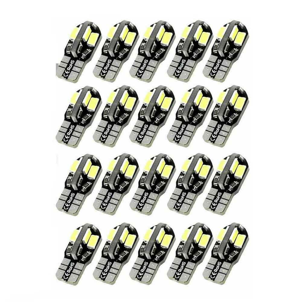 

20PCS W5W T10 LED Bulbs Canbus 5730 5630 8SMD 12V 6000K 194 168 LED Car Map Dome Lights Parking Light Auto Signal Lamp