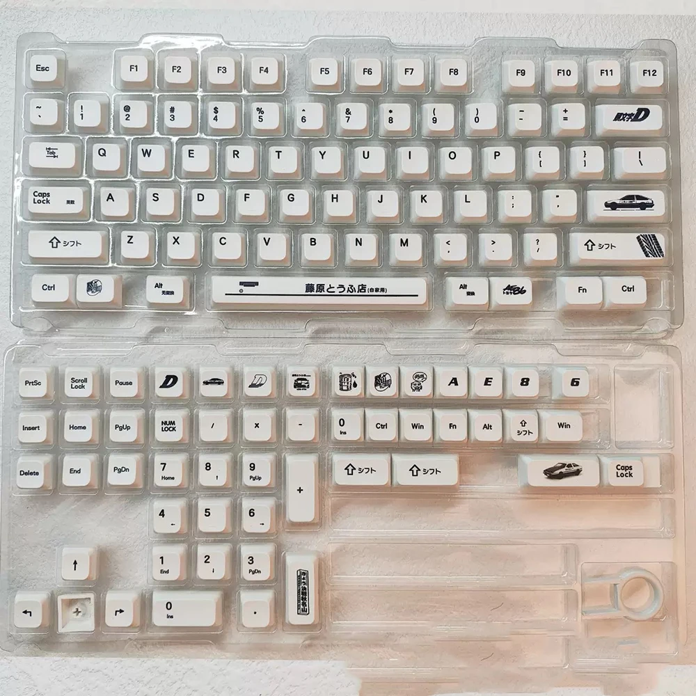 Фото AE86 автомобильные минималистичные белые колпачки для клавиш XDA Profile126 клавиш Double Shot японские колпачки для клавиш из ПБТ для механической клавиатуры Cherry MX №3