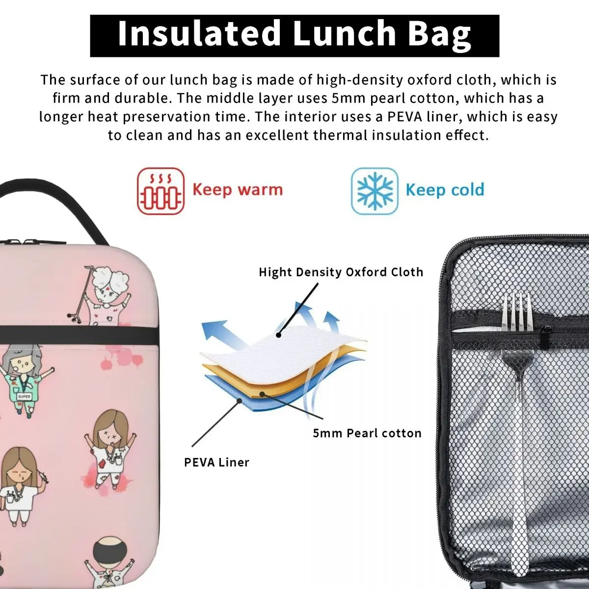 Contenido Extra Gratuito изолированные сумки для обеда большой емкости Enfermera En Apuros