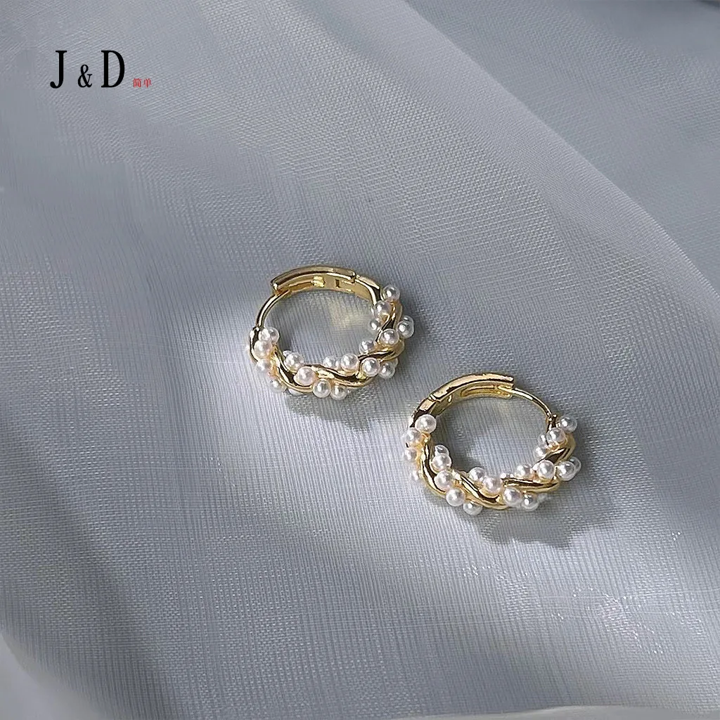 

Pearl Earrings Plated with 14K Earrings, Niche Personality Design, High-end Sense of New Trendy Women's Earrings