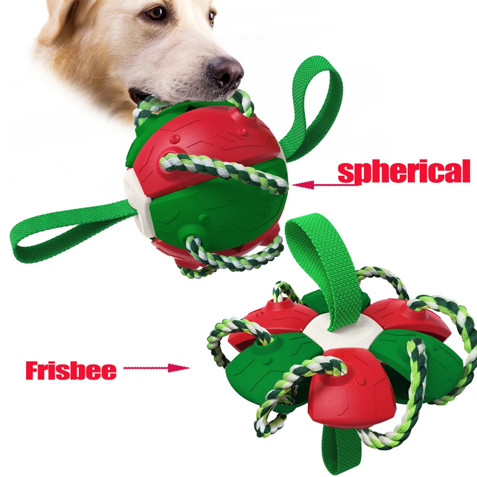 Hund spielzeug werfen Frisbee outdoor training interaktive Frisbee fußball hund spielzeug hund kauen ball hund beißen molaren Seil Magie Ball