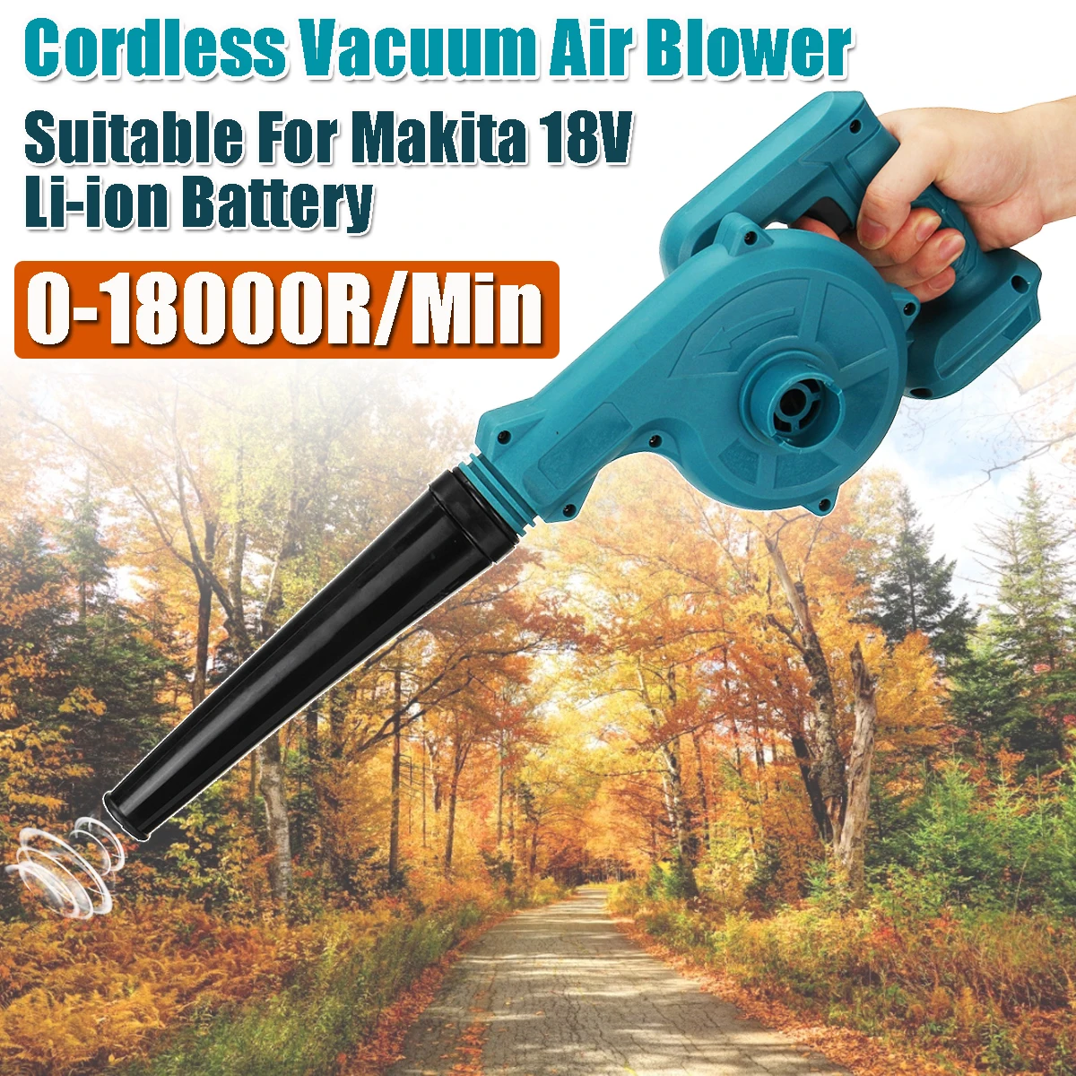 

1600W Cordless Electric Air Blower & Suction Leaf Computer Dust Cleaner Collector Power Tools For Makita 18V Battery