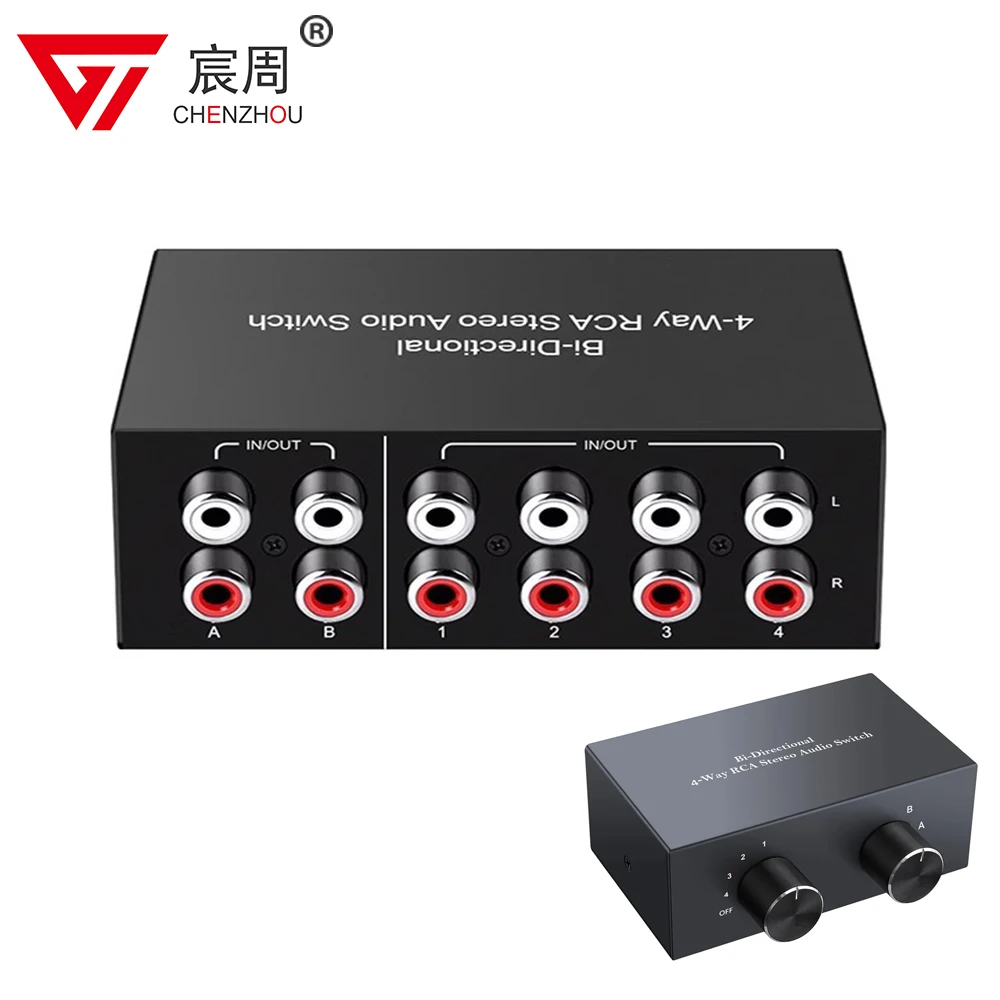 Фото Новый 2/4 порта AV RCA аудио-видео переключатель AV-сигнал RCA композитный разветвитель селектор для STB TV DVD-плеер XBOX PS2 AV-переключатель №1