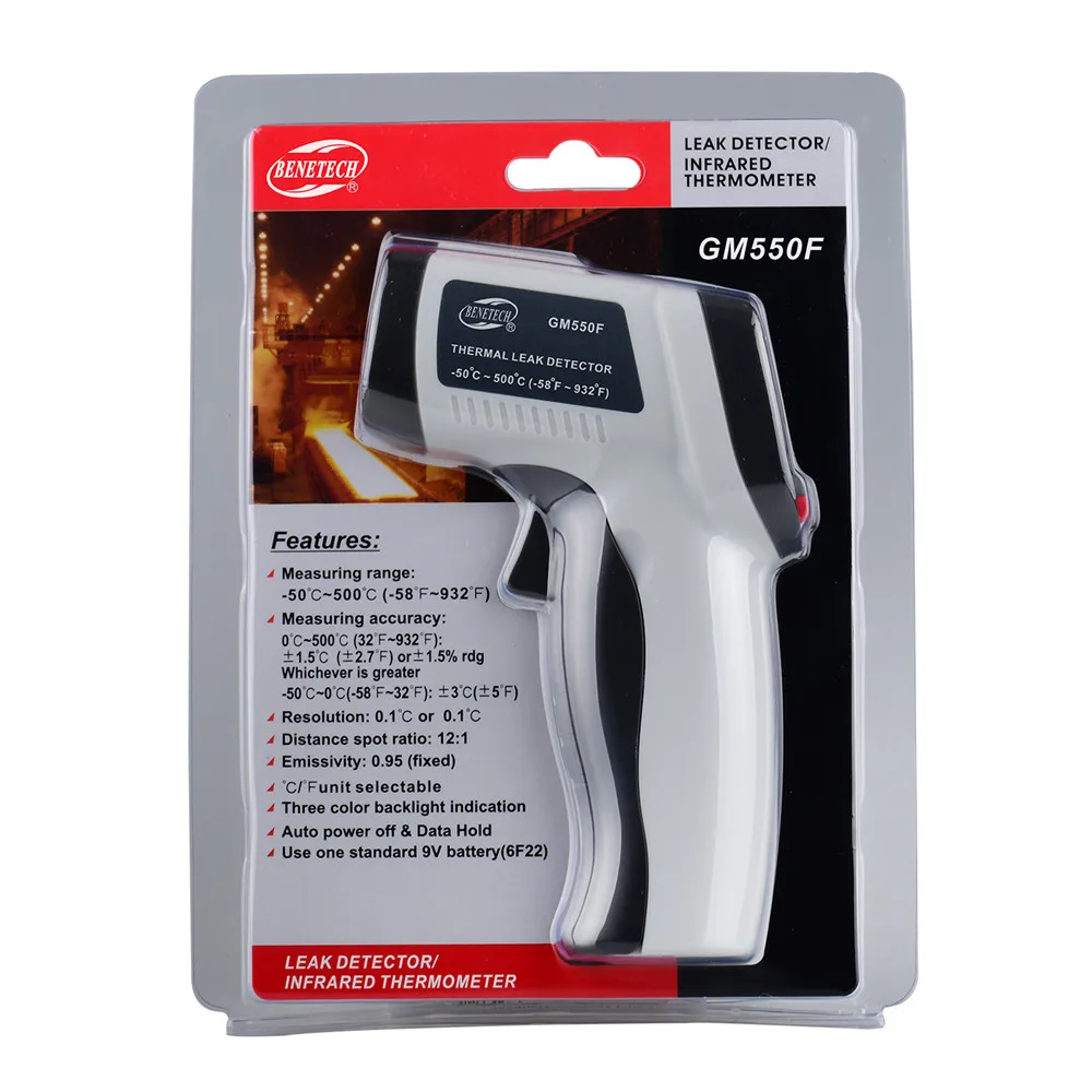 

5PCS -50℃~500℃ Infrared Thermometer GM550F Infrared Laser Temperature Meter Gun LCD Display Industrial Pyrometer Non-Contact