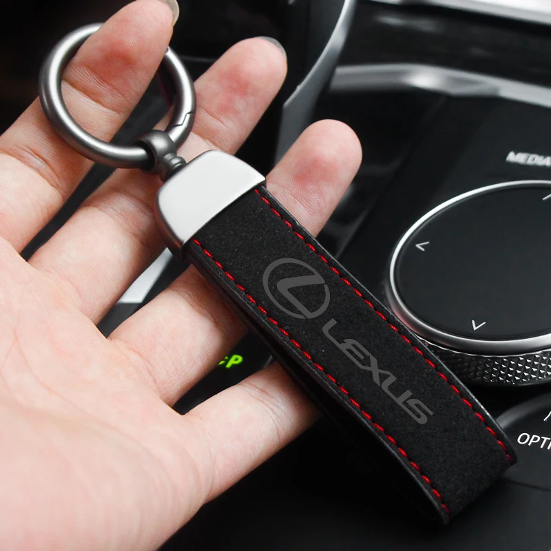 

Suede Leather Car Keychain Men Women Keyring Accessories Creative Gift For Lexus CT ES GS NX IS250 CT200h ES300h RX400h NX300h