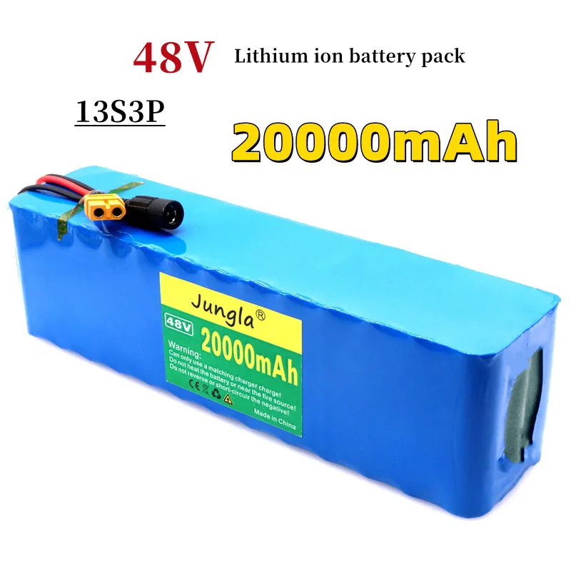 

New 48V 20000mAh 500w 13S3P XT60 48V 18650 Lithium ion Battery Pack 20Ah For 54.6v E-bike Electric bicycle Scooter with BMS