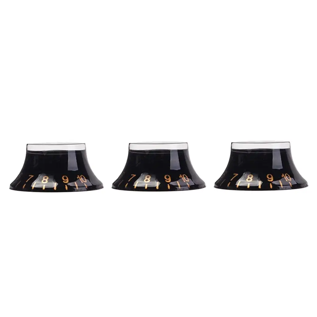 

Black with Gold Number for LP Electric Guitar Top Hat Knobs Volume